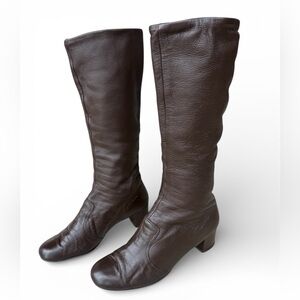 Vintage 60s 70s Golo Avon "Salvador" Brown Glove Leather GoGo Boots
